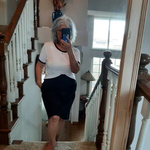 Betabrand Black Skort Women's Skirt. Slip On, No Zippers.